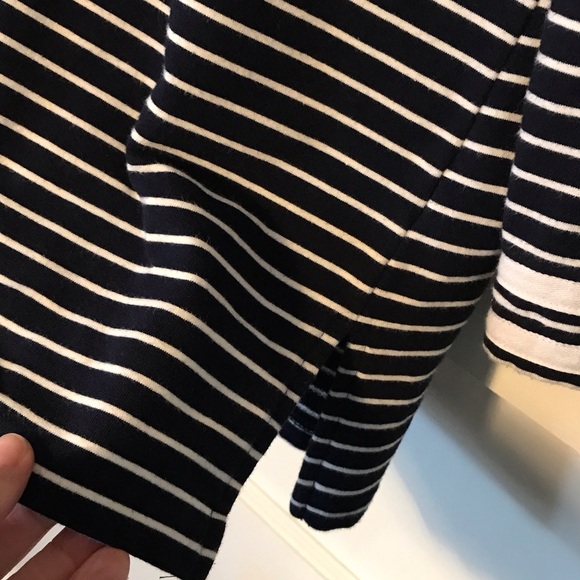 Talbots Navy and White Striped Tunic Top - Picture 6 of 7